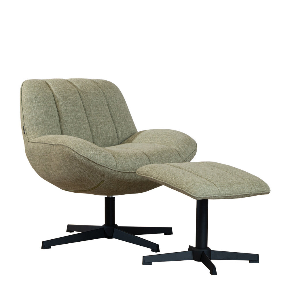 Fauteuil Delvo polyester olijfgroen draaibaar 73 cm