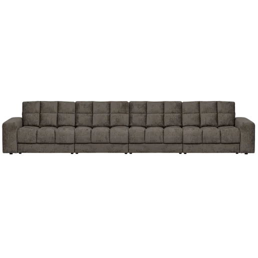 Bank Bramovo polyester grijs 4-zits 406 × 78 cm hoog