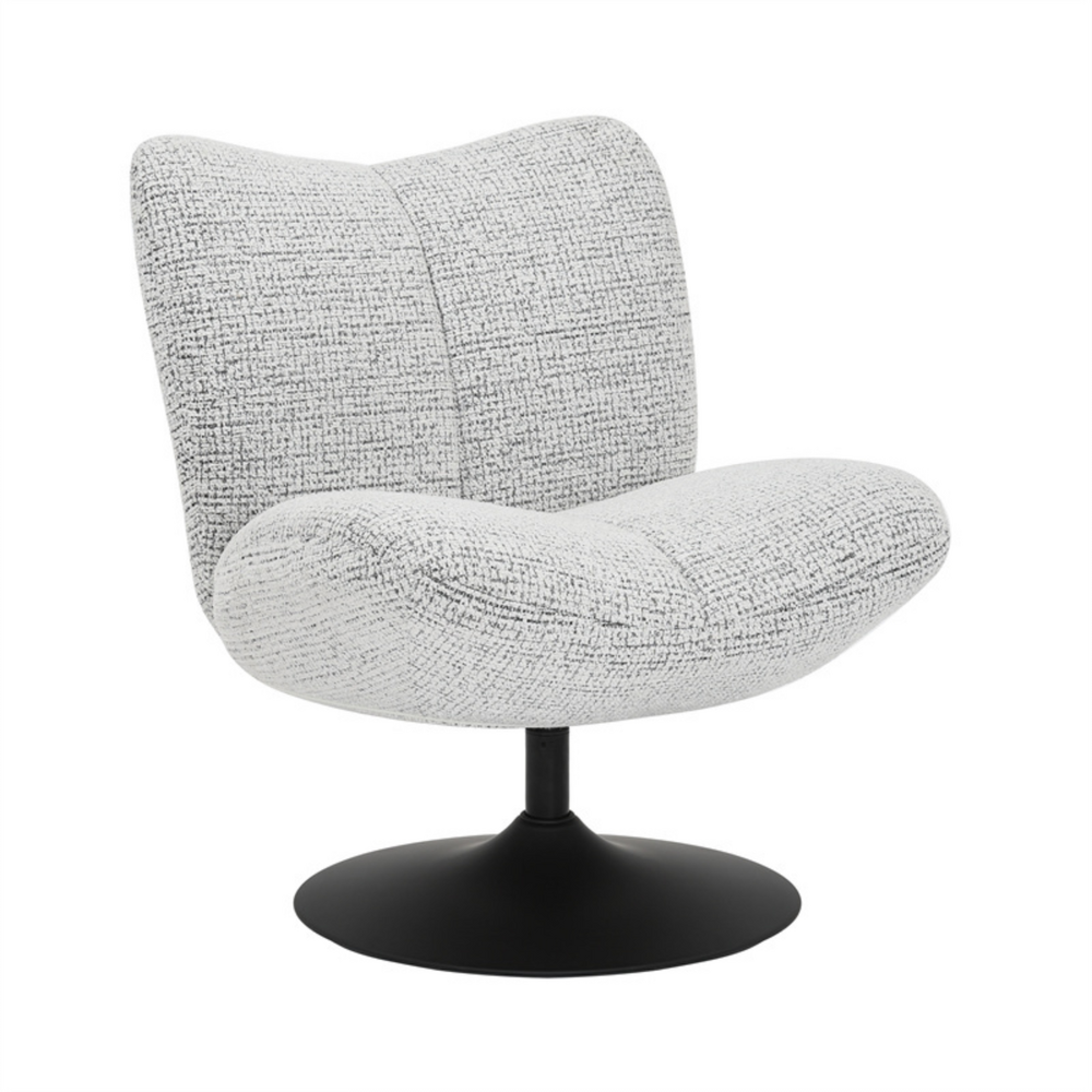 Fauteuil Galro gemêleerd gebroken wit draaibaar