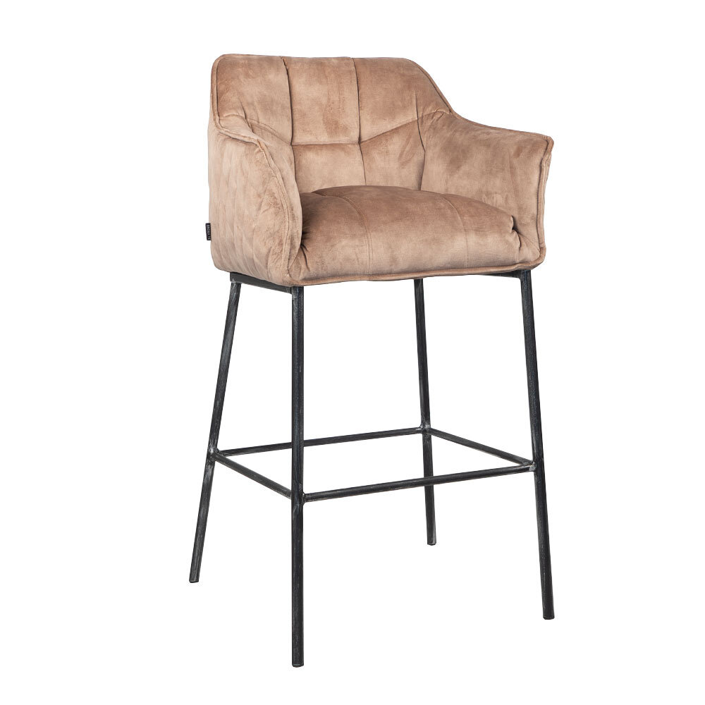 Barkruk Fenro velours taupe 82 cm 62 cm