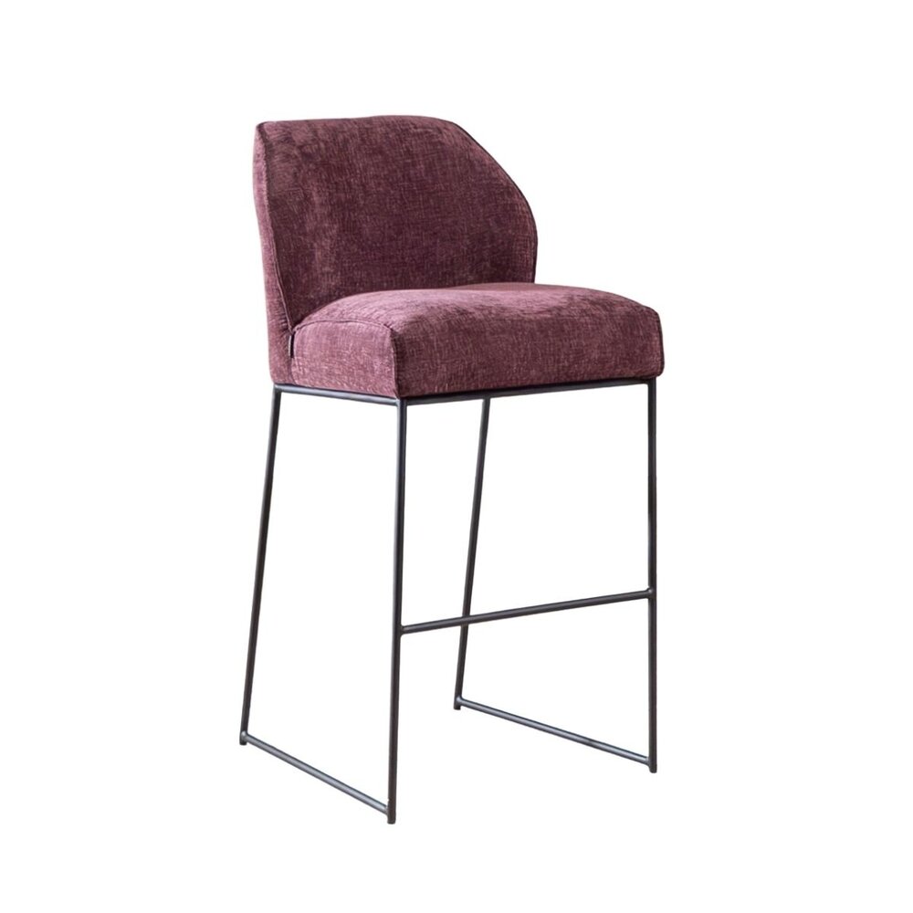 Barkruk Delis chenille paars 85 cm