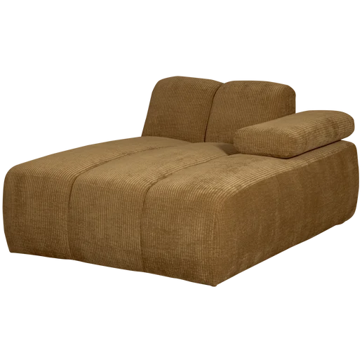 Chaise longue Nore geel rechts 124 × 74 cm hoog