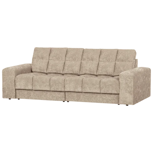 Bank Sallon polyester naturel 2-zits 226 × 78 cm hoog