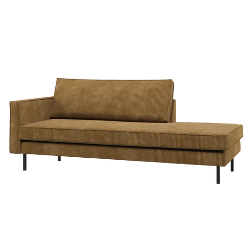 Chaise longue Ralen geel links 203 cm