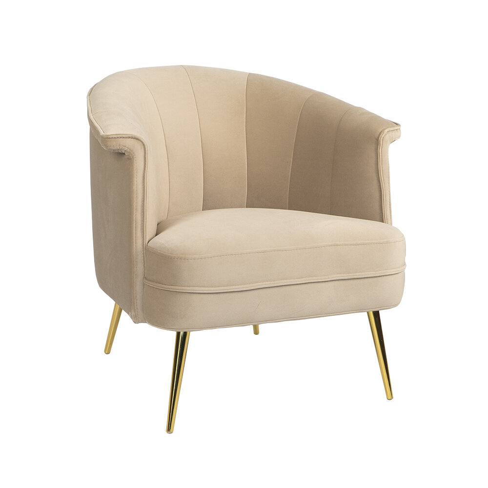 Fauteuil Norio velours champagne
