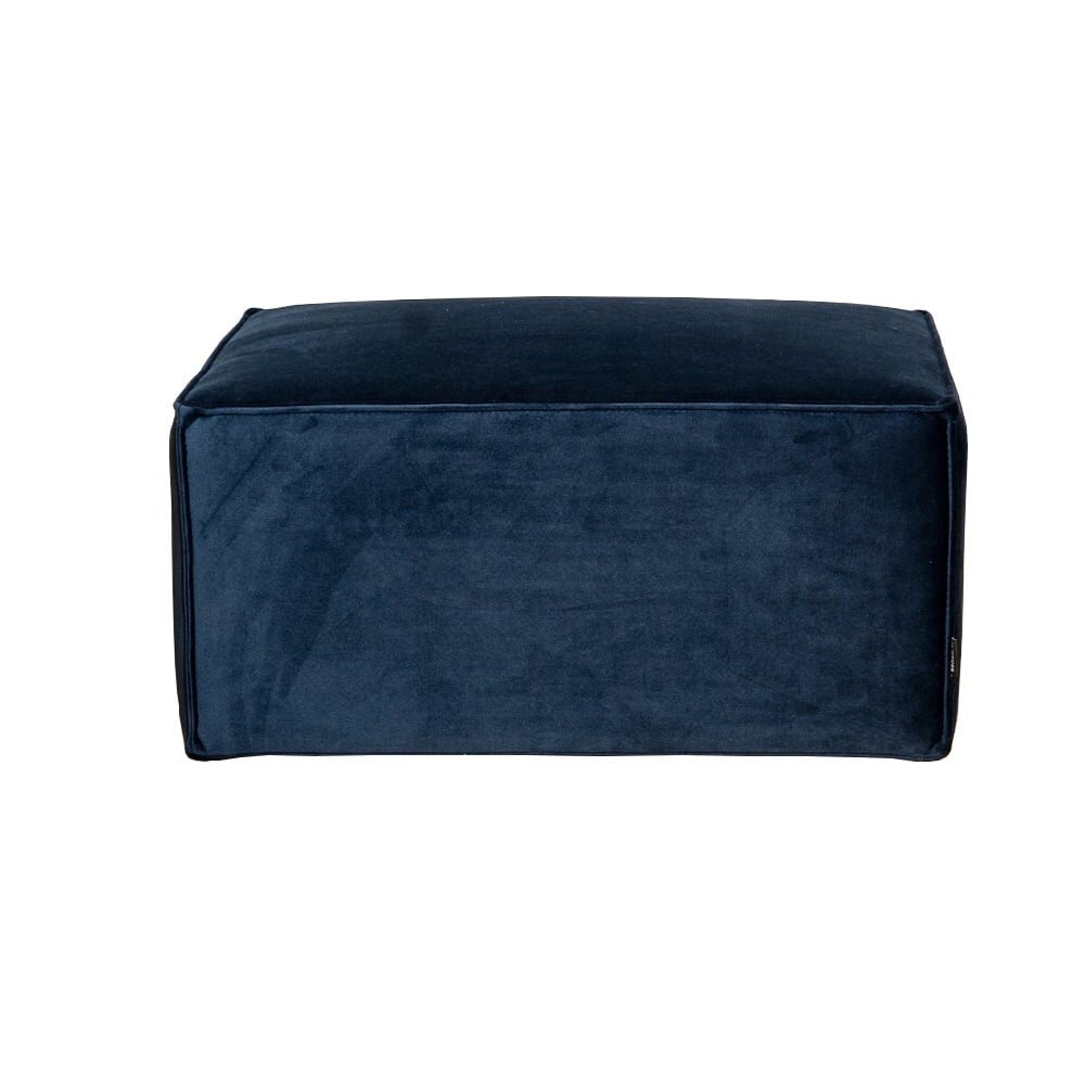 Poef Jasis velours blauw 82 cm
