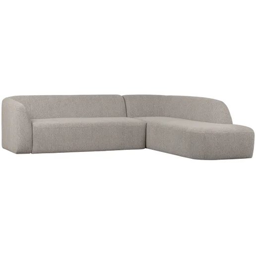 Hoekbank Braon polyester wit rechts 274 cm