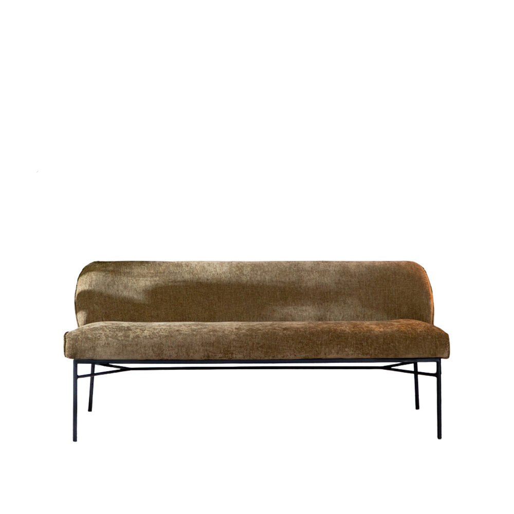 Bankje Jasro chenille olijf groen 155 cm