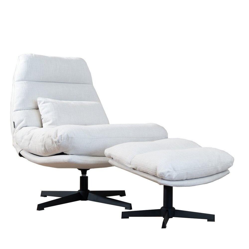 Fauteuil Belmi polyester wit draaibaar