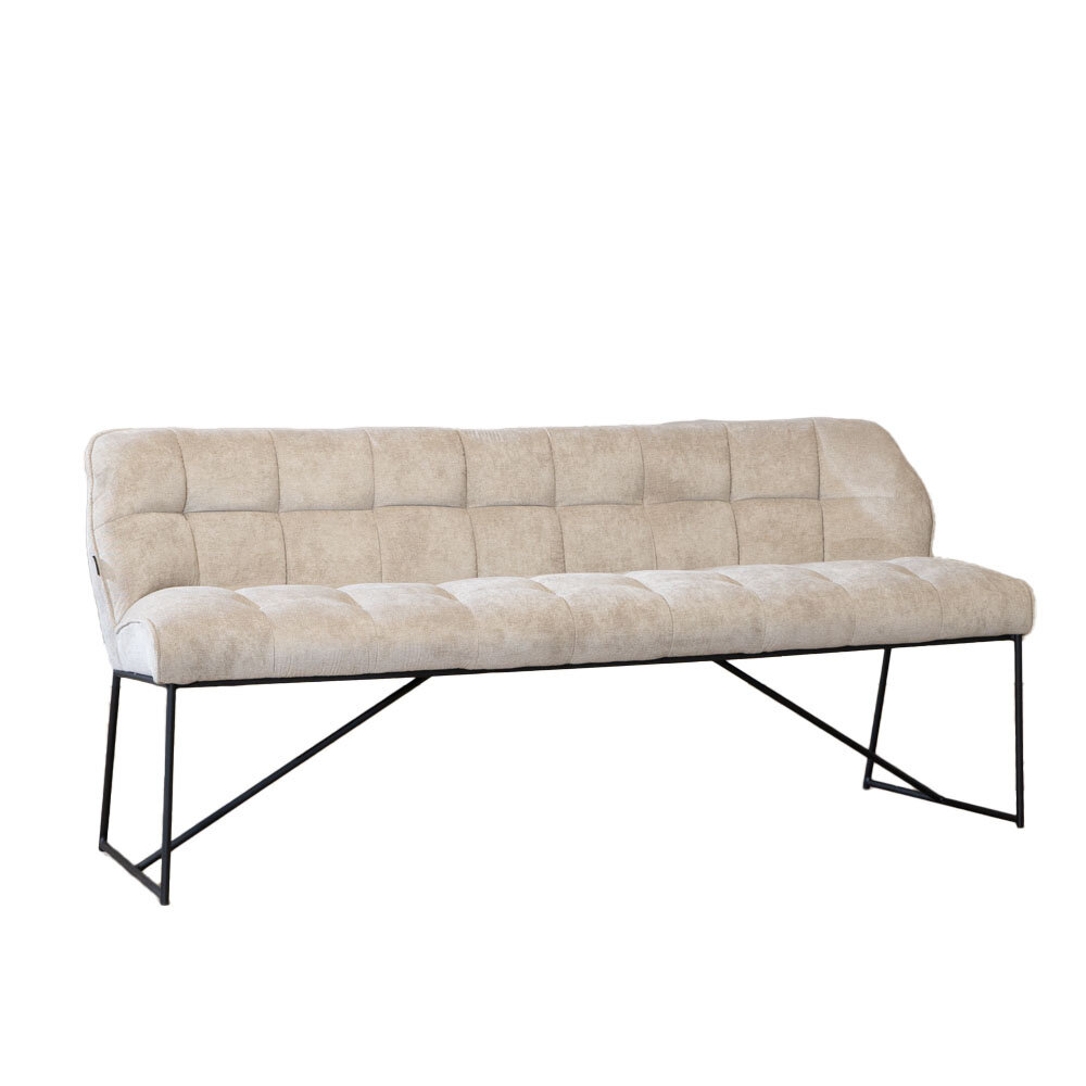 Bankje Vinia polyester taupe 185 cm