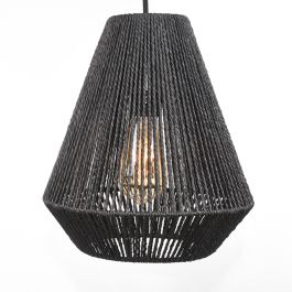 Hanglamp Zane jute zwart 80 cm