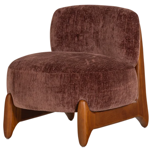 Fauteuil Dalro velours paars 64 cm
