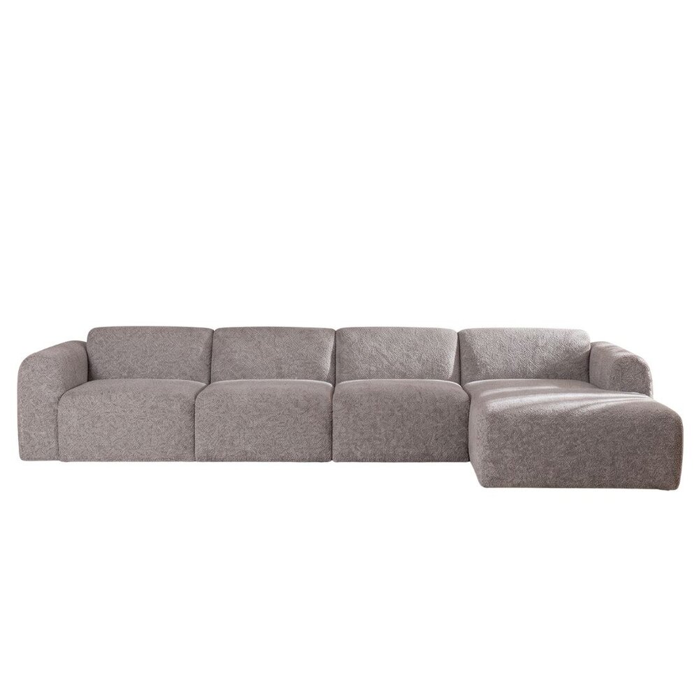 Hoekbank Loro bouclé bruin links