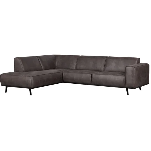 Hoekbank Della polyester antraciet links 274 cm