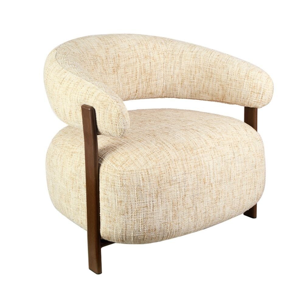 Fauteuil Palto chenille beige 76 cm