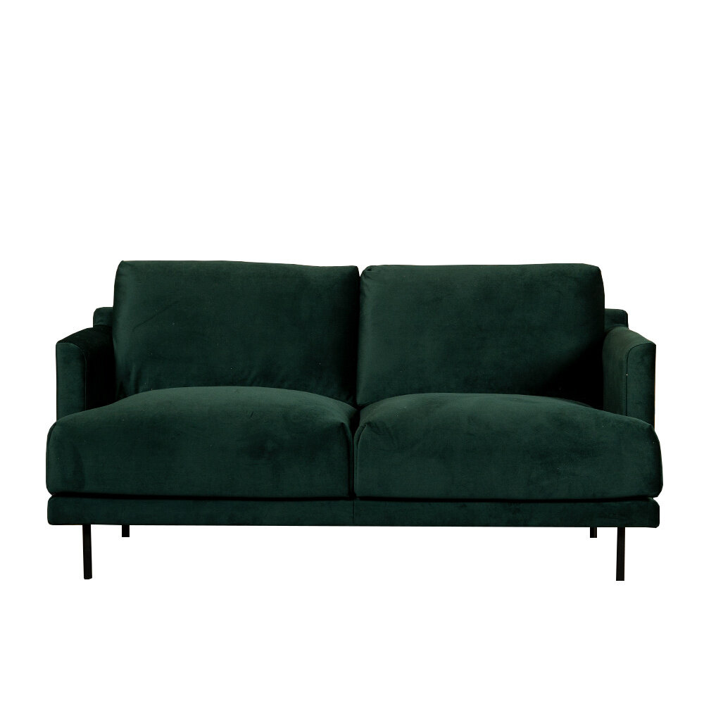 Bank Levto velours groen 5-zits 174 × 88 cm hoog