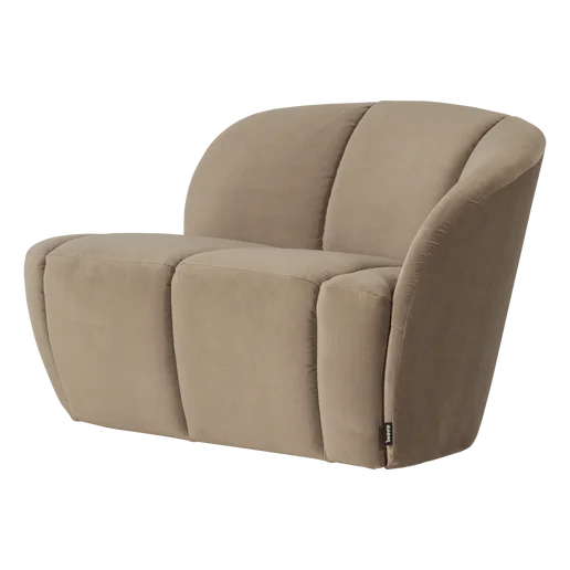 Bankje Dalio velours taupe 2-zits rechts